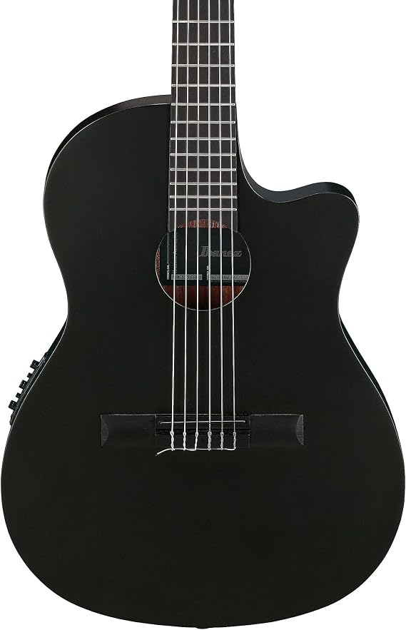 Ibanez GA621 Thinline Acoustic-Electric Classical Guitar, Spruce Top, Black Out