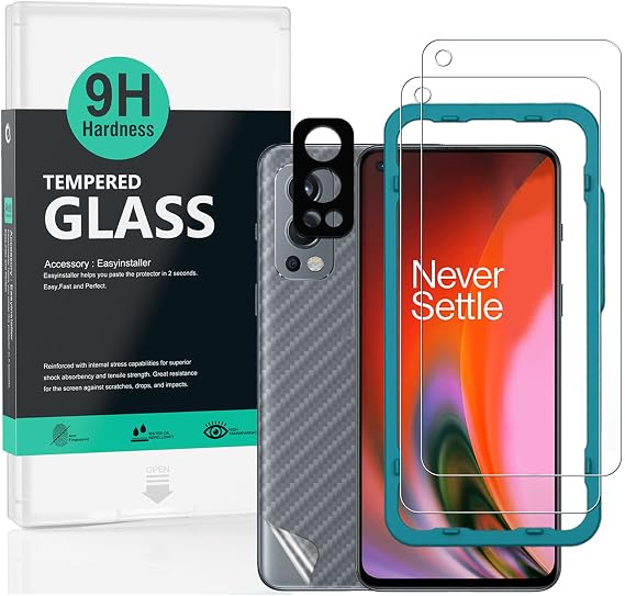 Ibywind Screen Protector For Oneplus Nord 2 5G[2 Pack],9H Hardness Tempered Glass,With 1Pc Camera Lens Protector,Easy to Install