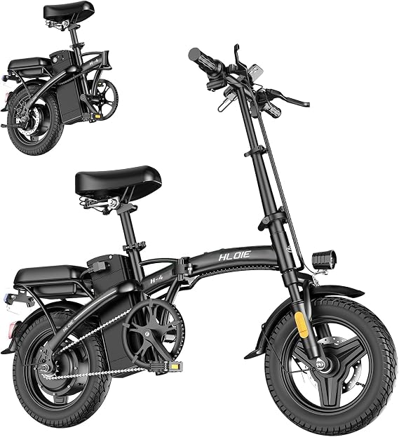 HLOIE Folding Electric Bike for Adults, 750W Peak Motor, Up to 20 MPH, 14 Foldable Ebike with 48V 12Ah Battery, 35 Miles PAS Range, Mini Electric Bicycle for Adults & Teens