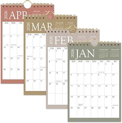 Mini Wall Calendar 2026-2027, 6x9 Inch Mini Calendar, 18 Month Small Calendar from January 2026 to June 2027, Little Notepad Calendar for Desk, Kitchen, RVs, Bulletin Board or Fridge
