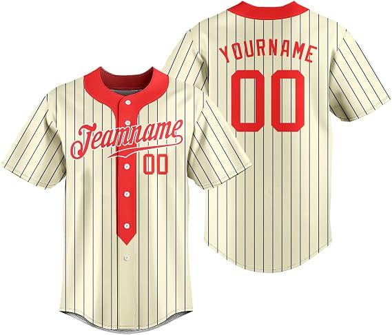 Custom Baseball Jersey for Men Women Youth Button Down Sports T-Shirt Stitched or Printed Letter Team Number