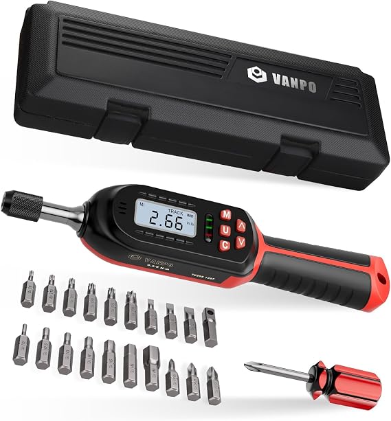VANPO Digital Torque Screwdriver, 2.65-53.10 in.lb, 2% Accuracy,