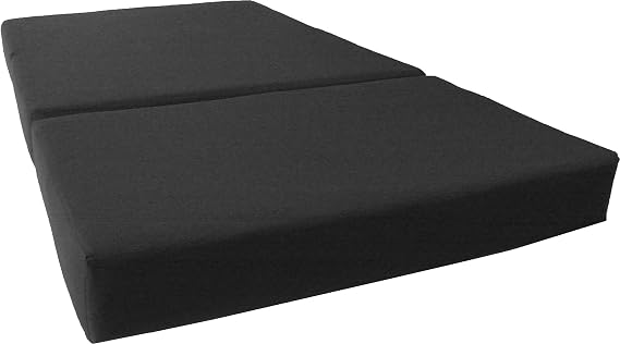 D&D Futon Furniture Trifold Foam Bed, Folding Ottoman Mattress (Black, Twin Size (6 x 39 x 75))