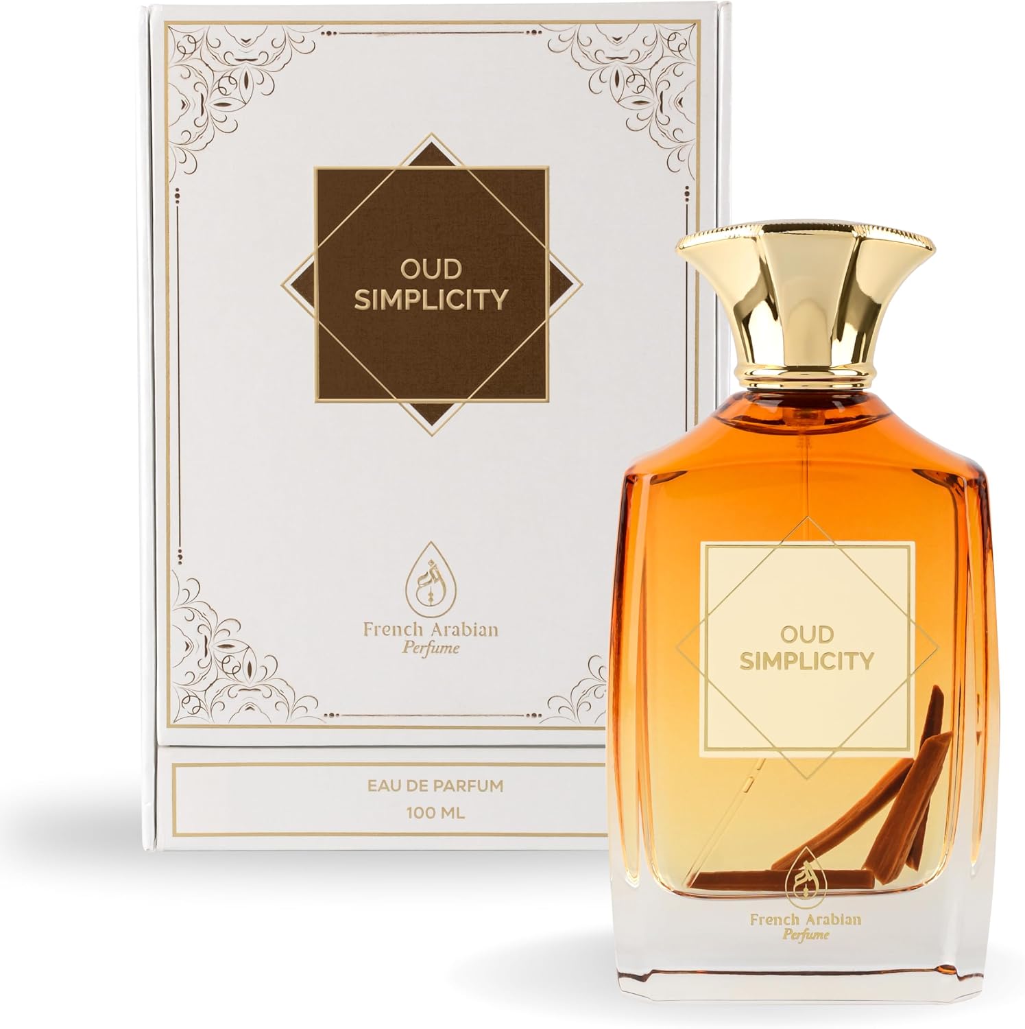 Oud Mood Simplicity 100ml by French Arabian Perfume - Sandalwood and Vanilla Scent - Luxury Arabic Perfume for Women and Men