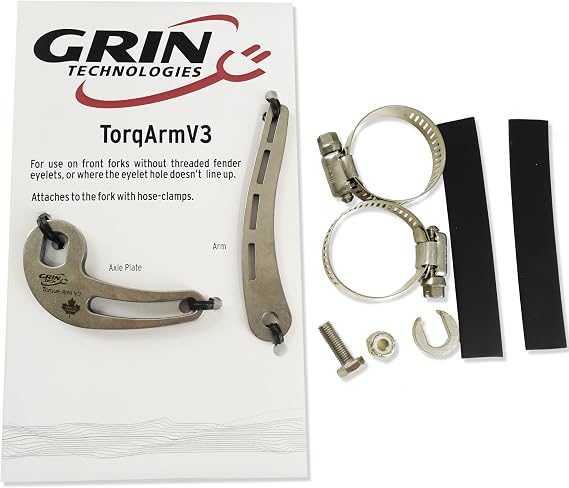 Grin Technologies Universal Ebike Torque Arm For Front Hub Motors. Thick 1/4" Stainless Plate.