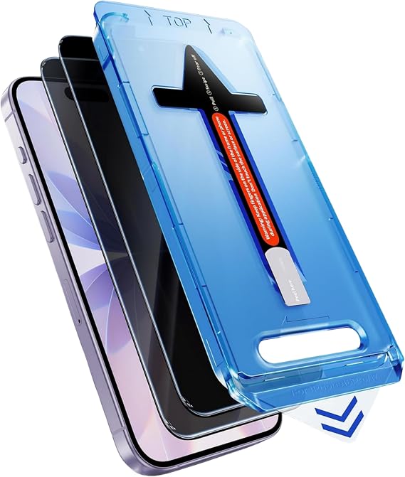 2 Pack Privacy Screen Protector for iPhone 17 Pro,Anti Spy Tempered Glass, Anti-Scratch, Case FriendlyAuto Installation