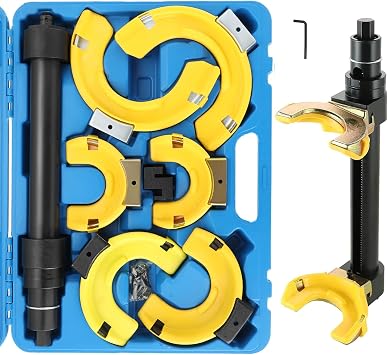 DASBET Macpherson Strut Spring Compressor Kit Universal Interchangeable Fork Strut Coil Extractor Remover Tool Set with Protective Sleeve and Carrying Case Strut Spring Compressor Set