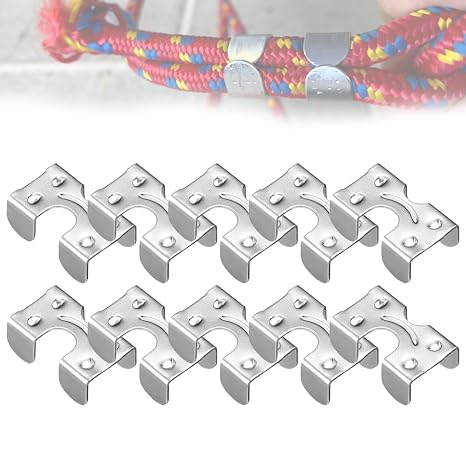 10 Pcs Double Rope Clamp 3/8 Inch Stainless Steel Connector for 1/2 Inch Rope Cinch Ideal for Marine Strong Build Resists Rust Ensures Secure Hold Lightweight Yet Durable Easy to Install
