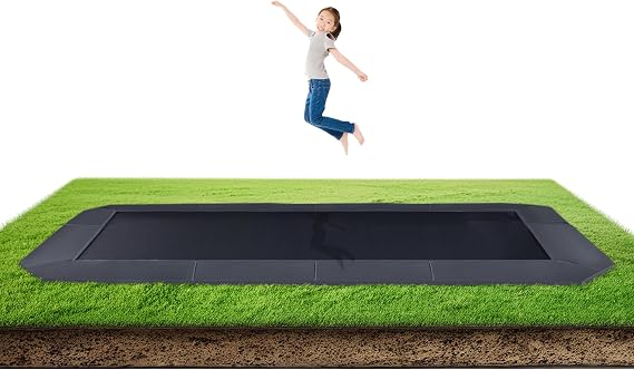 Avyna Premium Rectangle In-Ground Trampoline, 10x14 FT, 10x17 FT, 12x18 FT Outdoor Trampoline for Kids and Adults with Advanced Safety Features