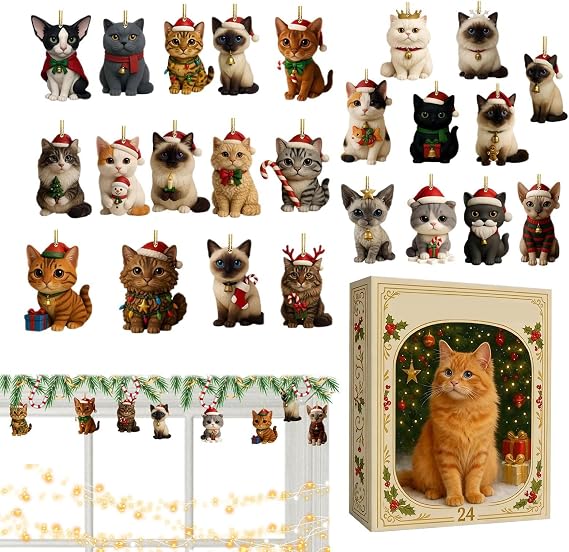 2025 Cat Countdown Calendar Countdown Calendar Pendant Charm