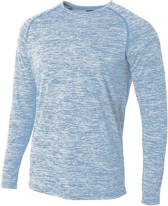 A4 Men's Long Sleeve Raglan Space Dye Crew