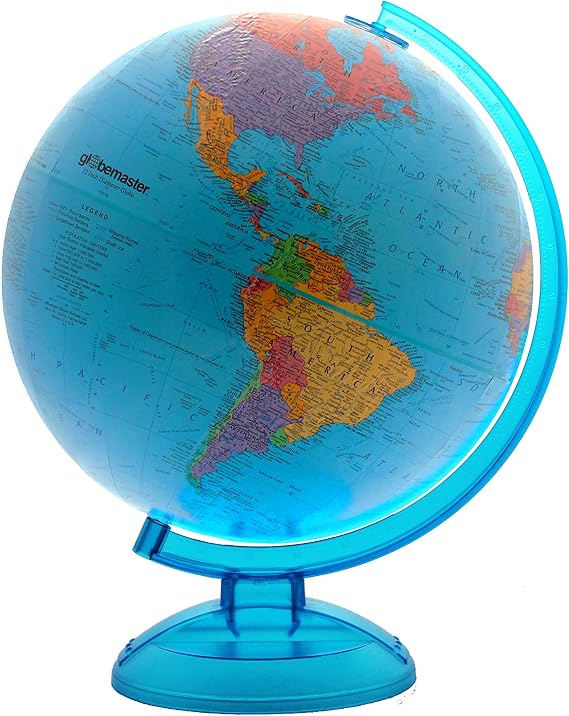 Blue Ocean World Globe By Globemaster, Desktop, English (12"/30 Centimeter Diameter)