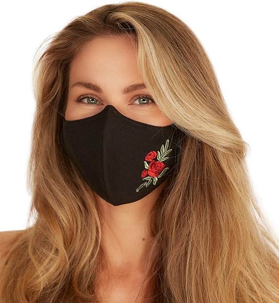 Washable Face Mask with Non-Adjustable Ear Loops & Nose Wire