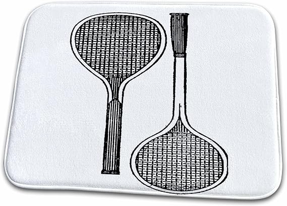 Dish Drying Mat - Badminton Raquets Sports