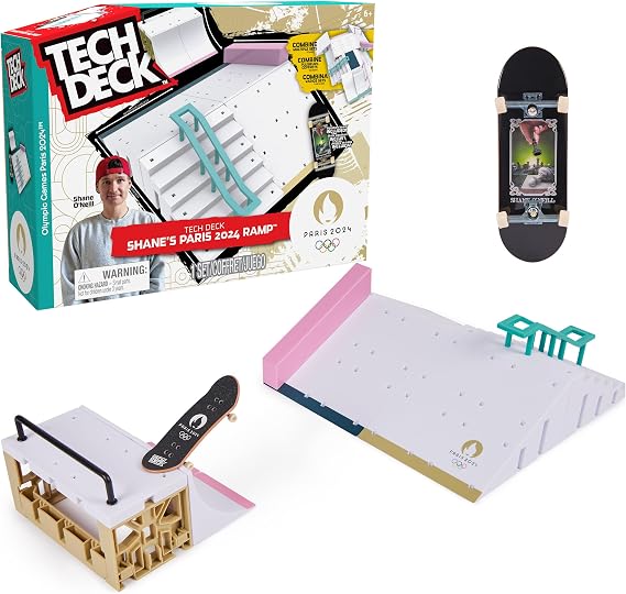 TECH DECK, Shane ONeills Olympic Games Paris 2024 Ramp Customizable X-Connect Park Creator Playset & Exclusive Fingerboard, Kids Toy for Ages 6+