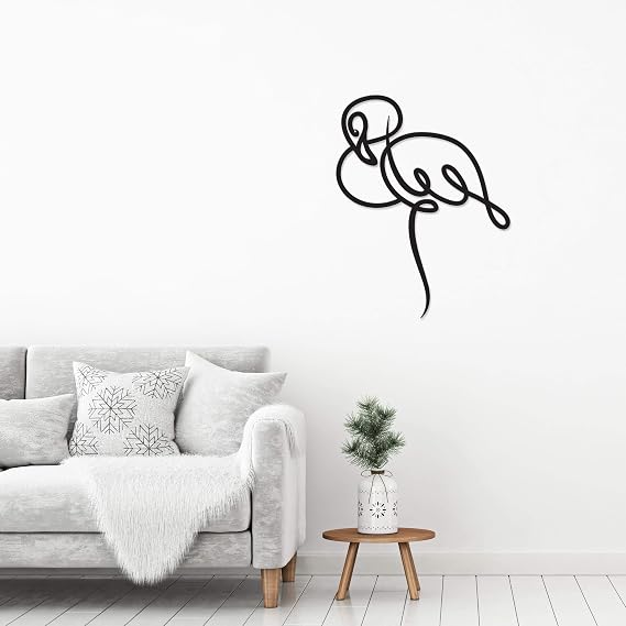 Ada Home Decor Flamingo Metal Wall Art 18.5'' x 23.62'' Black