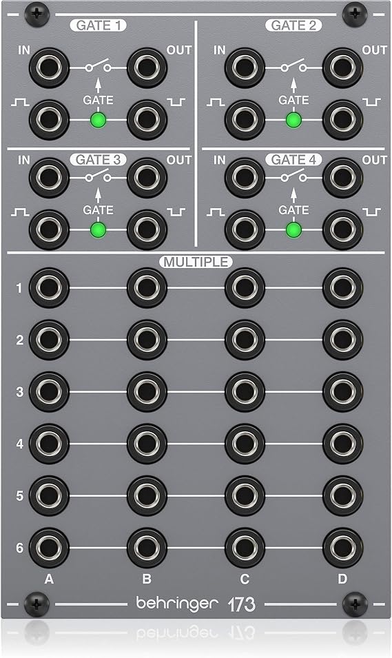 Behringer Analog Synthesizer Module, Euro Rack Module, Analog Quadgate/Multiple Module, SYSTEM100 Series 173 QUAD GATE/MULTIPLES GRAY