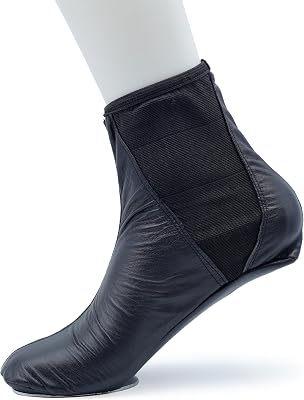 Khuffy Black MensWomens Elastic Slip-On Halal Leather Sunnah Khuff Khuffain Socks for Mosque