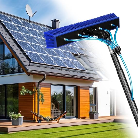 35FT Water Fed Pole Kit, Window Solar Panel Cleaning Brush and Pole
