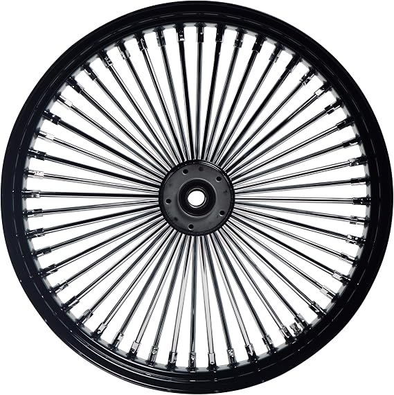 FatFlex Front Wheel for Harley Touring 2000-2007 21 Chrome Dual Disc | Fits 2000-2007 Touring Models with Chrome Finish, Stainless Steel Fat Spokes and Dual Disc Setup for Custom Styling