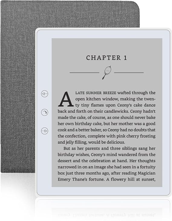 Veidoo 5.8 inch Ebook Reader, HD Touch Screen Carta E-Ink Technology, 32GB ROM(TF Card Expansion to 64G), WiFi, Long Endurance, Android E-Reader with Cover(White)