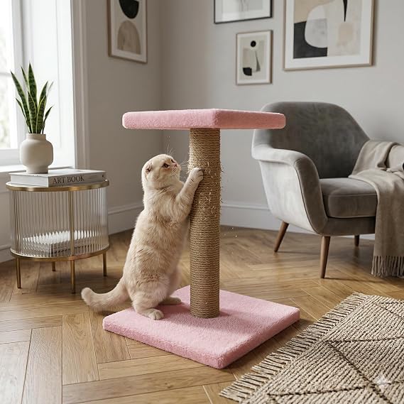 Platform Kedi Tırmalama Tahtası - 52Cm, Pembe