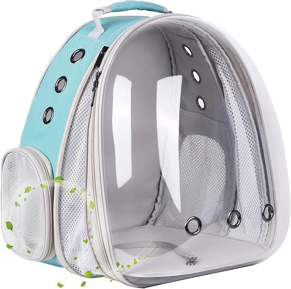 Cat Backpack Carrier, Fit up to 9 kgs Pet, Front Extension Space Capsule Clear Bubble Window Pet Carry Transport Book Bag for Fat Cat Puppy