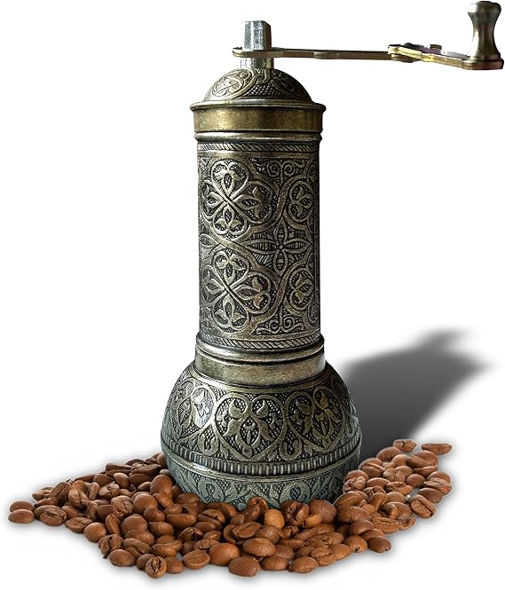 Nostaljik Osmanlı Kahve Değirmeni, Baharat Değirmeni Topuz Hazneli (Sarı Oksit)