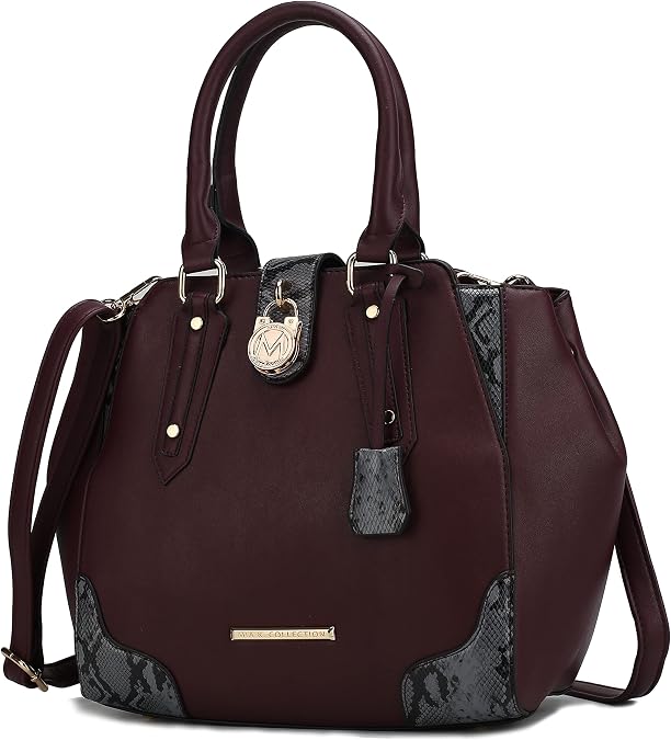MKF Collection Satchel Bag for Womens, Vegan Leather Crossbody Handbag Top-Handle Purse