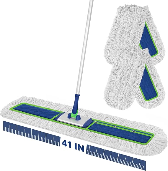 41" Large Commercial Dust Mop Push Broom for Janitor Dry Sweeping