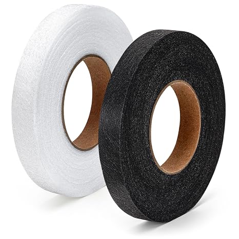 140 Yards 1/2 Inch Iron on Hemming Tape, 2 Rolls No-Sew Iron-On Fabric Fusible Tape Adhesive, Stitch Witchery Tape for Curtains, Pants, Clothes, DIY Crafting Projects
