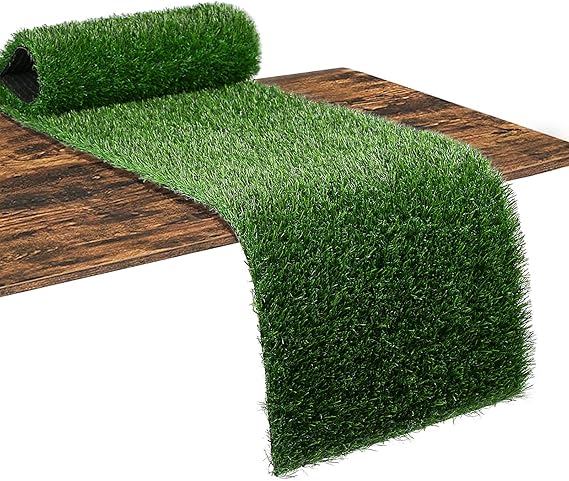 XLX TURF Green Artificial Grass Table Runner for Sport Golf Spring Summer Party Decorations - 12 x 36 Inches Short Fake Grass Crafts Table Centerpiece Wedding Baby Shower