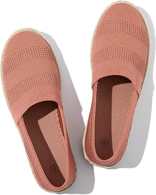 POVOGER Womens Black Flats Mesh Slip On Shoes Breathable Loafers Espadrilles Flats Soft Womens Casual ShoesRusset,US05
