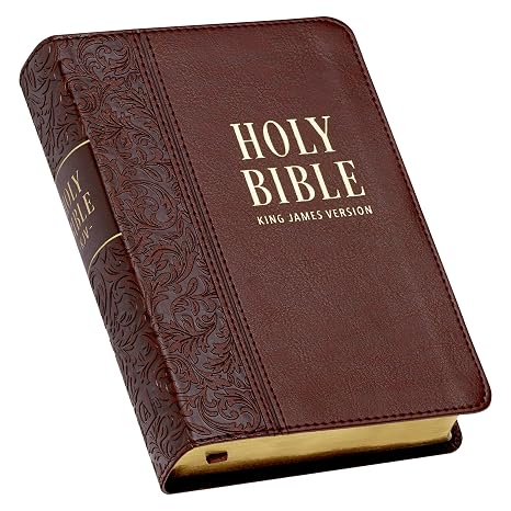 KJV Holy Bible, Compact Large Print Faux Leather Red Letter Edition - Ribbon Marker, King James Version, Medium Brown (KJV Compact LP Editions)