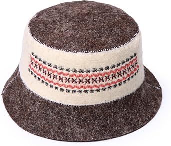 Ukrainian Wool Sauna Hat for Men and Women Ukrainian Ornament Red Vyshyvanka Protect Hair - Sauna Cap for Men - Banya Hat for Men - Felt Wool Headdress Handmade