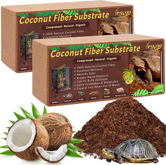 Legigo 2 Pack Coconut Fiber Substrate, Natural Coco Coir Reptile Bedding