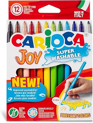 CARIOCA 40614 Joy Super Washable Felt Tip Pen Pack of 12