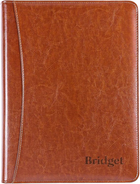 Personalized Leather Portfolio Gifts for Men Son, Leather Padfolio Office Gifts for Coworkers Colleague Staff, Dad Father's Day Husband Birthday Gift Men, Perfect for Birthday, Graduation, Christmas