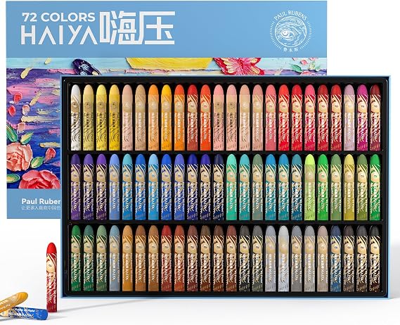 Paul Rubens Ölpastellkreide Set 72 Farben Oil Pastels Weiche Pastellfarben Ungiftig für Künstler Studenten und Ideal zum Skizzieren Dekorieren(Neues Paket)