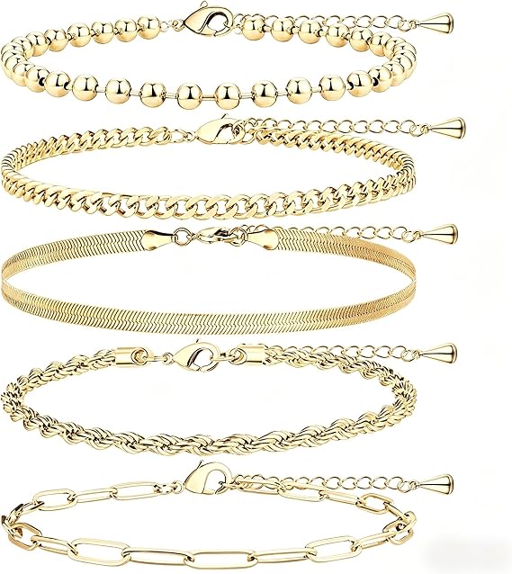 Gold/Silver Anklet Bracelets for Women Adjustable Women's Anklets for Women Waterproof Butterfly Beaded Heart Beach Layered Ankle Chains for Women Jewelry Gift