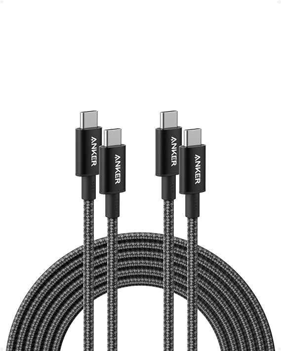Anker 100W USB C to USB C Cable, 2-Pack Fast Charging Cable (Black,3m)