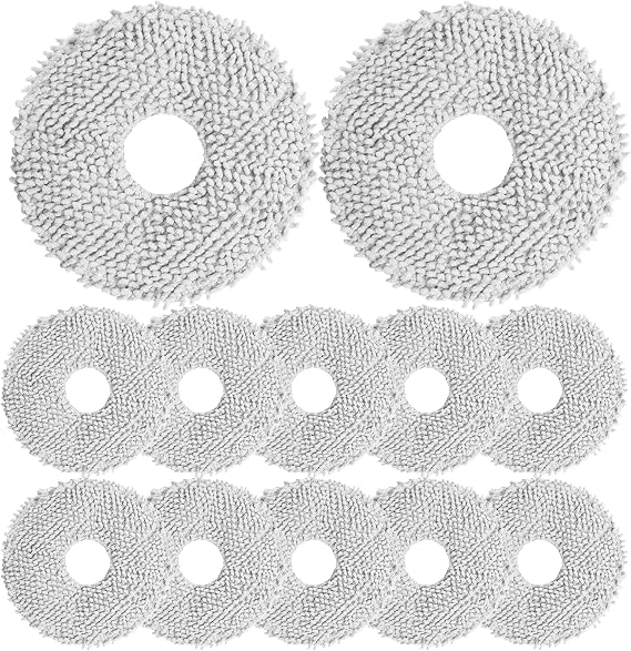 12Pack Microfiber Vacuum Mop Cloth Pad for Dreame X50 Ultra/L20 Ultra/L10s Pro/L10s Pro Gen2/X40 Ultra/for Mova P10/P50 Robot Vacuum,Replacement Part Washing Mopping Pad Mop Pad