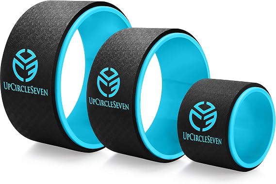 UpCircleSeven Yoga Wheel Set - Strongest & Most Comfortable Yoga Prop Wheel, 3 Pack for Back Pain and Stretching (12, 10, 6 inch)