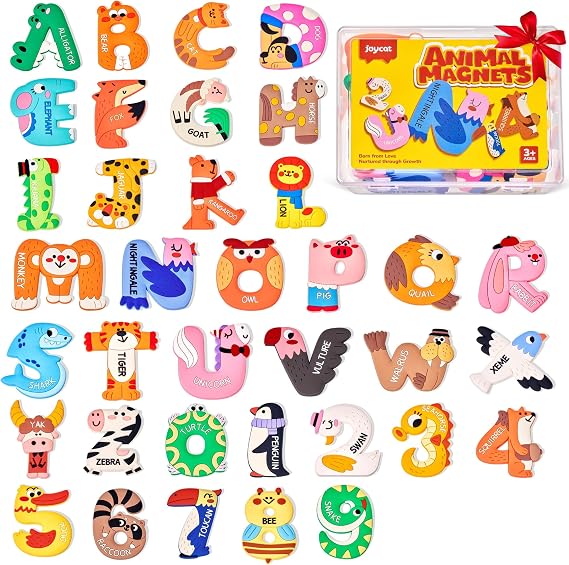 JoyCat Magnetic Letters and Numbers Fridge Magnets for Toddlers, 36 PCS