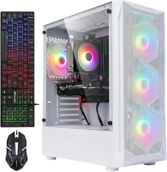 STGAubron Gaming PC Desktop,R5 5500,RTX 3050 6G,16G DDR4,1T SSD | Gaming Computer Tower for Streaming,Video Editing,Home,School,R5 up to 4.2GHz,ARGB Fan,WiFi 6,BT 5.2,4K DP,HDMI,Win11 Home