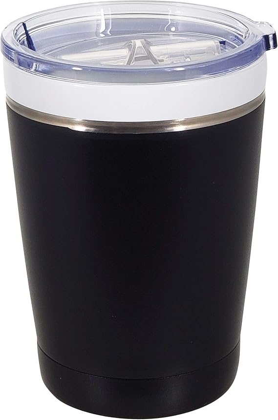 CeramiSteel Coffee Ceramic Travel Mug (12 ounce), Ceramic Rim & Inner Coating on Insulated Stainless Steel Tumbler, Durable Matte Black Finish