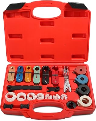 YAKEFLY 25pc Master Quick Disconnect Tool Kit,Fuel Line Disconnect Tools,Fuel Line Quick Disconnect Tool Master Set for Fuel Line Automotive Air Conditioner and Transmission Oil Cooler Line