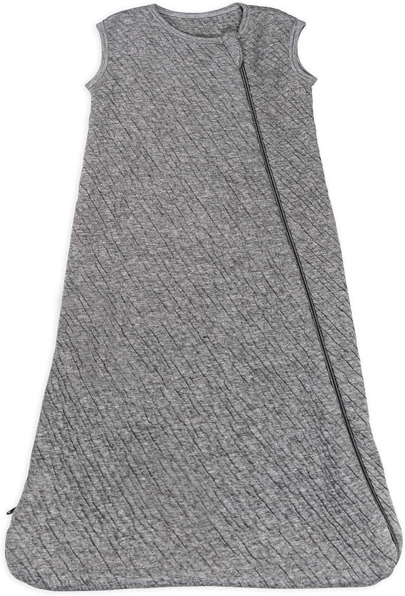 HonestBaby Organic Cotton Matelasse Wearable Blanket, Gray Heather, Large