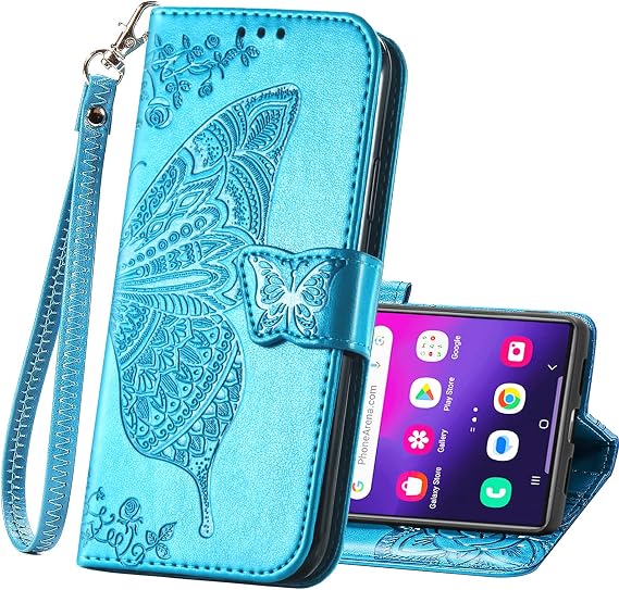 Wallet Case for Samsung Galaxy S24 Ultra with Card Holder Blue