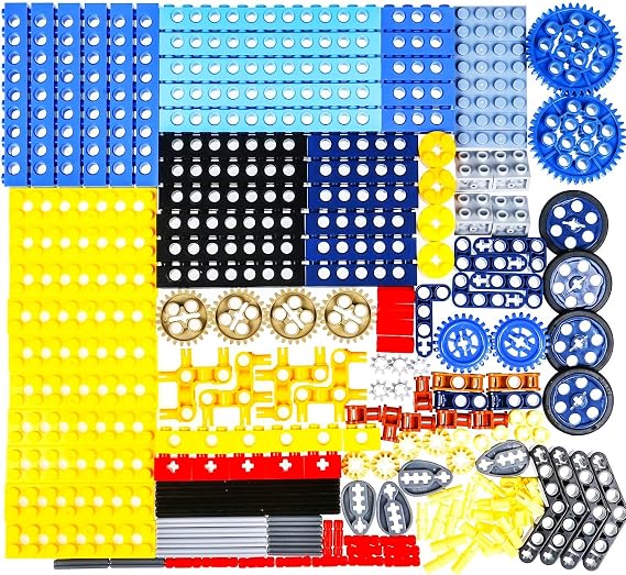 184PCS Gear and Axle Set for Technic Parts Compatible with Major Brand Technic Parts, DIY Gears Assortment Pack(Connectors,Pins, Axles, Liftarm) for Technic Building Blocks Set